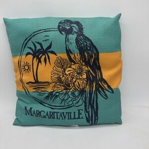 Indoor Outdoor Margaritaville Throw PillowJimmy Buffet Teal Blue 16"